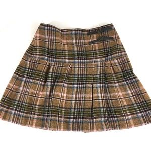 Boden British Tweed by Moon Skirt Brown Plaid 6
